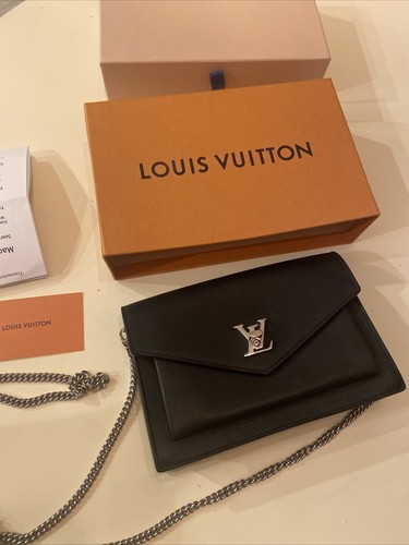 LOUIS VUITTON（LV） Lussuosa borsa nera Louis Vuitton argento nero con serratura in perfette condizioni con ricevuta 2018