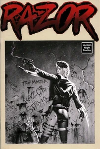 London Night Studios Razor #2 Comic Book 1992 1st Series Platinum Signed Card - Picture 1 of 3