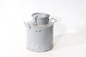 Old Barrel with Lid Metal Barrel Vintage Petrol Station Decor Workshop Tin - Picture 1 of 12