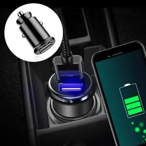 2 Way 12V Cigarette Cigar Car Charger Lighter Socket Plug Connector Dual USB UK - Picture 1 of 2