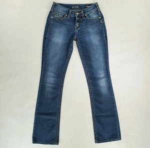 Silver Jeans Women's Suki Super Stretch Blue Denim Slim Boot Cut Sz. W27 L33  - Picture 1 of 11
