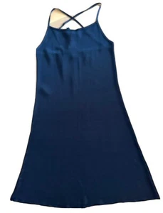 Sisley Slip Tank Dress XS Blue Viscose Knit Adjustable Stripes Made In Italy EUC - Picture 1 of 7