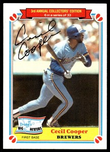 1983 Topps Drake's Big Hitters Cecil Cooper Milwaukee Brewers #6