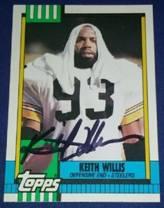 1990 Topps #190 KEITH WILLIS AUTOGRAPHED Pittsburgh Steelers - Picture 1 of 2