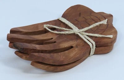 Garras de ensalada de madera Tiki * Hechas a mano * Nuevo juego de 2 * Filipinas * ¡Envío gratis! Foto 1 de 4