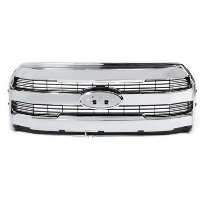 For 2015-2017 Ford F150 F-150 Front Upper Grille Grill W/O Camera Chrome - Image 1 of 4