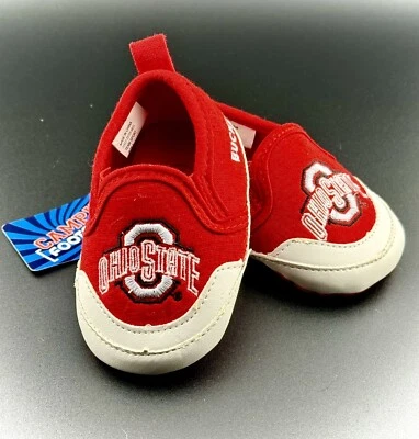 The Ohio State Buckeyes Campus notas al pie talla 1 bebé bebé parte inferior suave zapatillas Foto 1 de 4