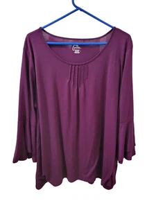 Just My Size Top aubergine lila ausgestellt 3/4-Arm Damen Übergröße 3X - Bild 1 von 11