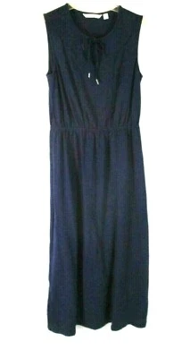 全新 Isaac Mizrahi V 领长裙蓝色针织 PS 无袖 A276733 女式 CB85A — 第 1/4 张图片