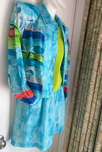 VTG 90s Sheer Vaporwave 3pc OUTFIT Howard Wolf  HAWAII  Waves Daisy 6/8 - Picture 1 of 18