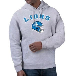 Detroit Lions Starter Unisex Retro Logo Pullover Hoodie XL Heather Gray NFL New - Picture 1 of 10