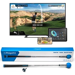 PhiGolf 2 Golf Swing Analyser Golf Game Simulator Home & Mobile E6 Portable - Picture 1 of 14