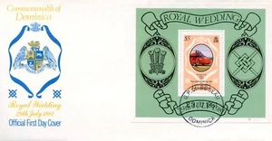 DOMINICA royal wedding July 23rd 1981 FDC x2 - Picture 1 of 2