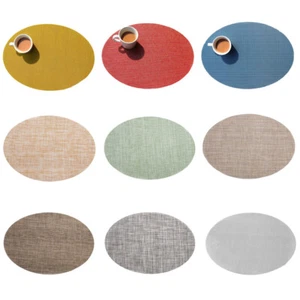 Oval Tableware Mats Non-Slip Heat Insulation Pads Placemat Coaster Kitchen Décor - Picture 1 of 12
