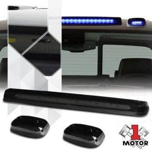 3Pcs Smoked Housing [Blue LED] Cab Roof Running Light for 07-13 Silverado/Sierra - Picture 1 of 2