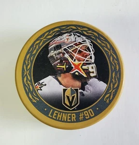Vegas Golden Knights Robin Lehner #90 T-Mobile Exclusive Panda Gold Puck Rare - Picture 1 of 4