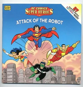 DC Comics Super Heroes: Attack of the Robot     Tattoos Inside     Golden Books  - Picture 1 of 2