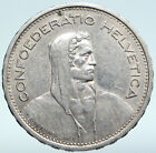 1931 B Switzerland Founding HERO WILLIAM TELL 5 Francs Silver Swiss Coin i89632