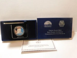 Dollaro argento commemorativo prova centenario primo volo 2003 con certificato di autenticità Mint-OP - Foto 1 di 3