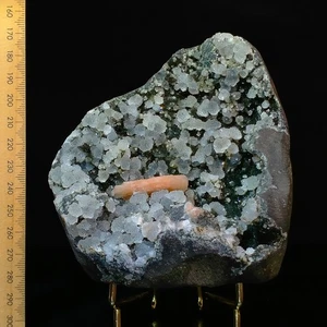 Quartz & Stilbite druzy sparkly botryoidal spherical clusters large geode 0.74kg - Foto 1 di 8