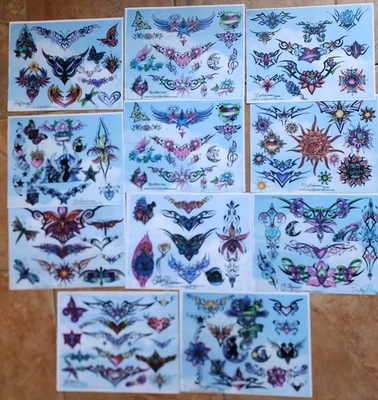11 Seiten Hauptquartier KOPIEN Lisa Harrison Pennsylvania Neotraditional Tattoo Flash Sheets - Bild 1 von 4