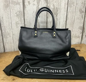 Lulu Guinness Ledertasche schwarz & creme mit Staubbeutel - Bild 1 von 17