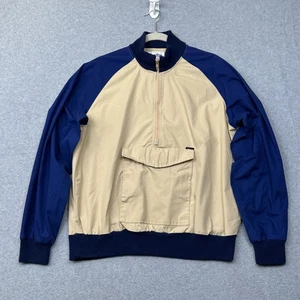 Vintage Repâge Jacket Mens Large Blue Tan Half Zip Anorak Windbreaker 90s - Picture 1 of 10