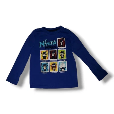 男孩 365 儿童 Granimals 蓝色忍者 Vibes 长袖衬衫。 5码 — 第 1/3 张图片