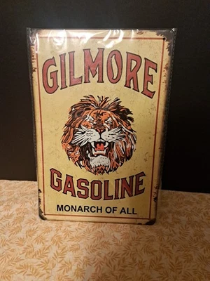 8"X12" Metal Sign Man Cave Garage Bar Gas Station Yellow Gilmore Gasoline - Image 1 of 4