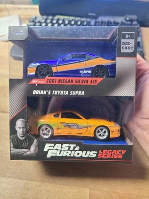 Jada Fast & Furious Legacy Series 2001 Nissan Silvia S15 Brian's Supra 1/32 Cars - Image 1 of 2