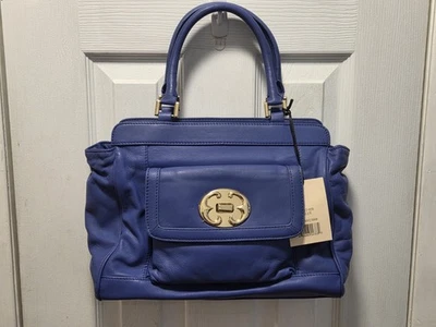 NWT Emma Fox Tote Crossbody Handbag Blue, Lined Purse Satchel Leather  - Image 1 of 4