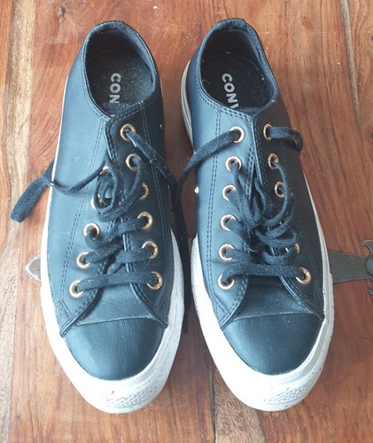 Converse All Star platform black pumps Trainers Size UK 6 WORN ONCE