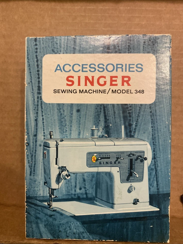 Máquina de costura Singer modelo 348 acessórios acessórios reparo e caixa de peças - Imagem 1 de 4