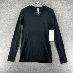 Lululemon Swiftly Tech Long Sleeve Women Size 10 Black Activewear NEW - Picture 1 of 11