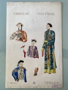 1933 Pintura Dibujo Teatro Trajes Chinos De Colección 36x54cm N. Goncharova - Imagen 1 de 8