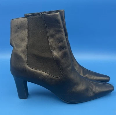 Predictions 黑色皮革踝靴女式 10 码 — 第 1/4 张图片