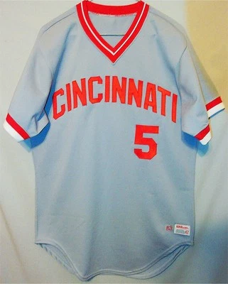 -Rare- 1983 -JOHNNY BENCH- Game-Used Vintage Cincinnati Reds Baseball Jersey - Image 1 of 3