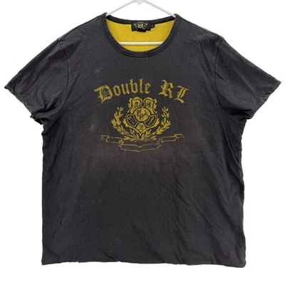 RRL Double RL Ralph Lauren Shirt Mens XL Black Yellow Crest Graphic Crewneck - Image 1 of 4