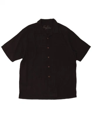 TOMMY BAHAMA Mens Graphic Short Sleeve Shirt Medium Black Silk AC11 - Image 1 of 3