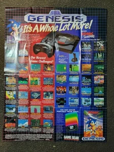 Sega Genesis / Game Gear / Games Poster 1990 17" by 13" Details on all - Picture 1 of 2