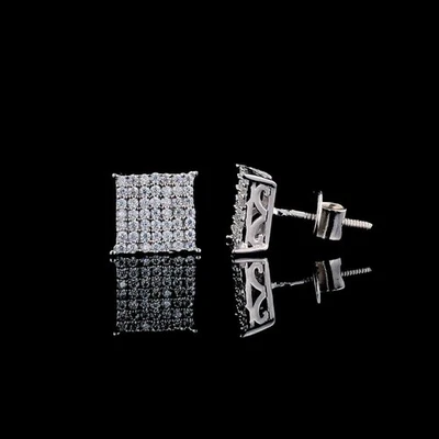 1.50 Ct D Vvs1 White Round cut Moissanite Diamond Earrings 925 Sterling Silver - Image 1 of 4