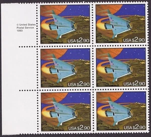 Scott #2543 Space Shuttle $2.90 Block of 6 Stamps - MNH - Picture 1 of 2
