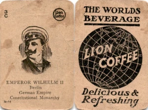 K Card Caffè Leone, Politici, 1905, #N14 Imperatore Guglielmo II, Germania - Foto 1 di 1