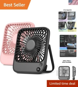 2 Pack Ultra-Thin Desk Fans, 5000mAh Battery & USB-C Charging - Modern Cooling - Picture 1 of 9
