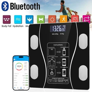 Digital Body Weight Scale Backlit Display High Precision Bluetooth BathroomScale - Picture 1 of 16