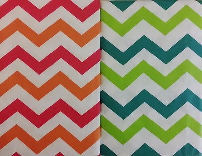Zig Zag Chevron Colored Pattern Vinyl Flannel Bk Tablecloth Various Colors/Sizes - Image 1 of 2