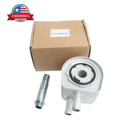 Engine Oil Cooler + Screw for Ford F150 F250 F350 F450 F550 F53 E350 E450 E550 - Image 1 of 4