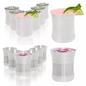 Stainless Steel Drinking Glasses Unbreakable Tumblers Metal Cups Pack of 6 320ml - Picture 1 of 22