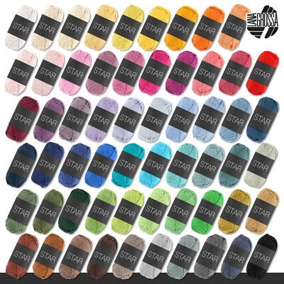 Lana Grossa 50 g Star Topflappen-Baumwolle Stricken Wolle Garn 58 Farben - Bild 1 von 2