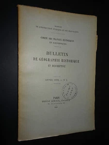 BULLETIN DE GÉOGRAPHIE HISTORIQUE ET DESCRIPTIVE - ANNÉE 1890 - N°3 - Imagen 1 de 2